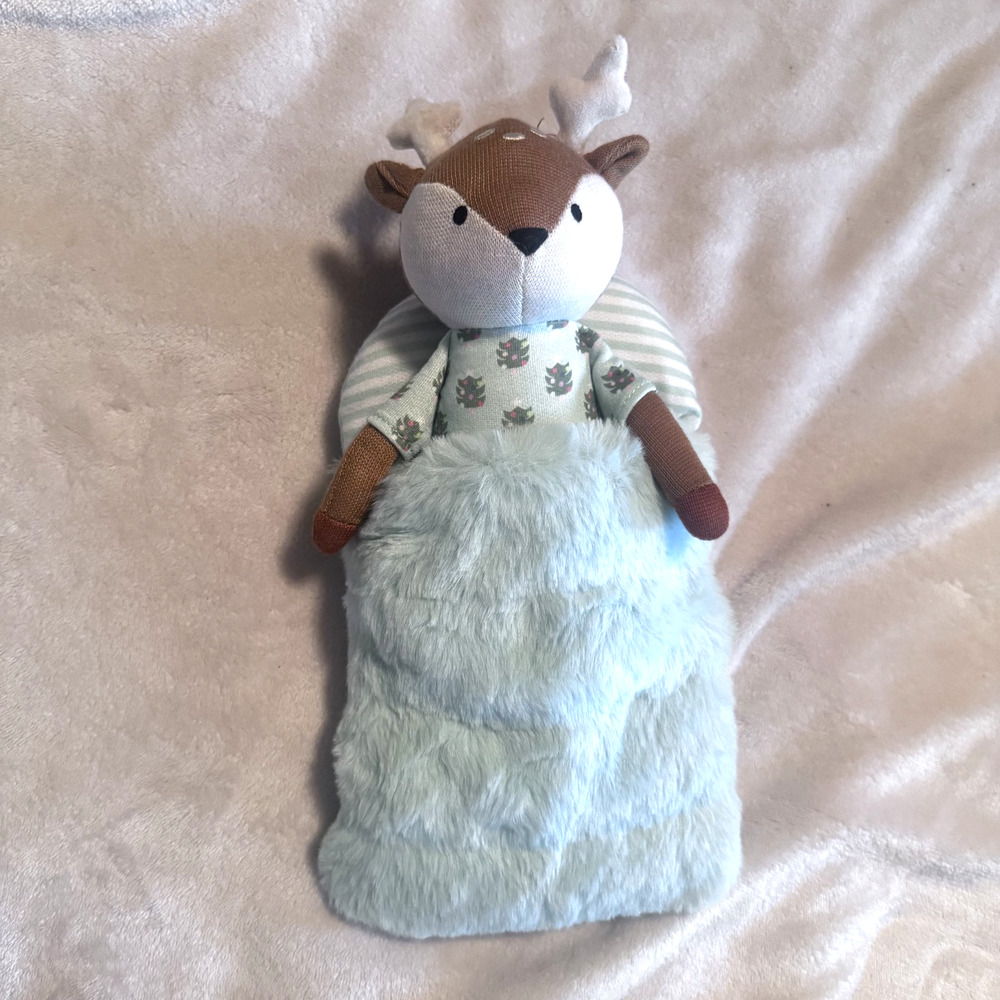 Pillowfort‎ Deer Mini Plush w/ Sleeping Bag Cute Christmas Tree Pajamas 10"